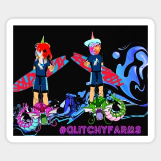 Glitchy Farms Surfer SMs Sticker